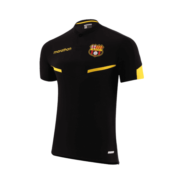 A black shirt with logo on the upper part