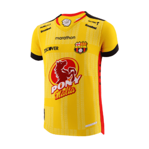 A yellow jersey with logo of team