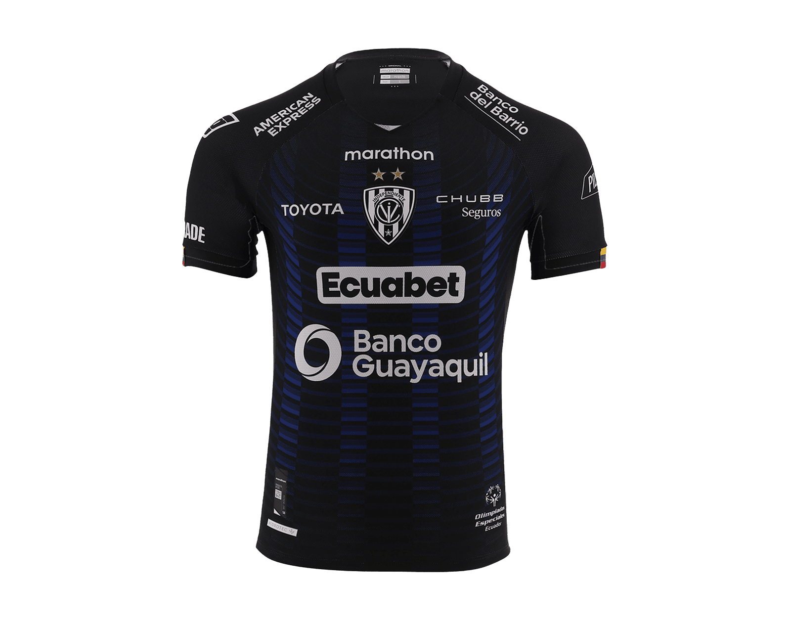 A jersey with lots of logos